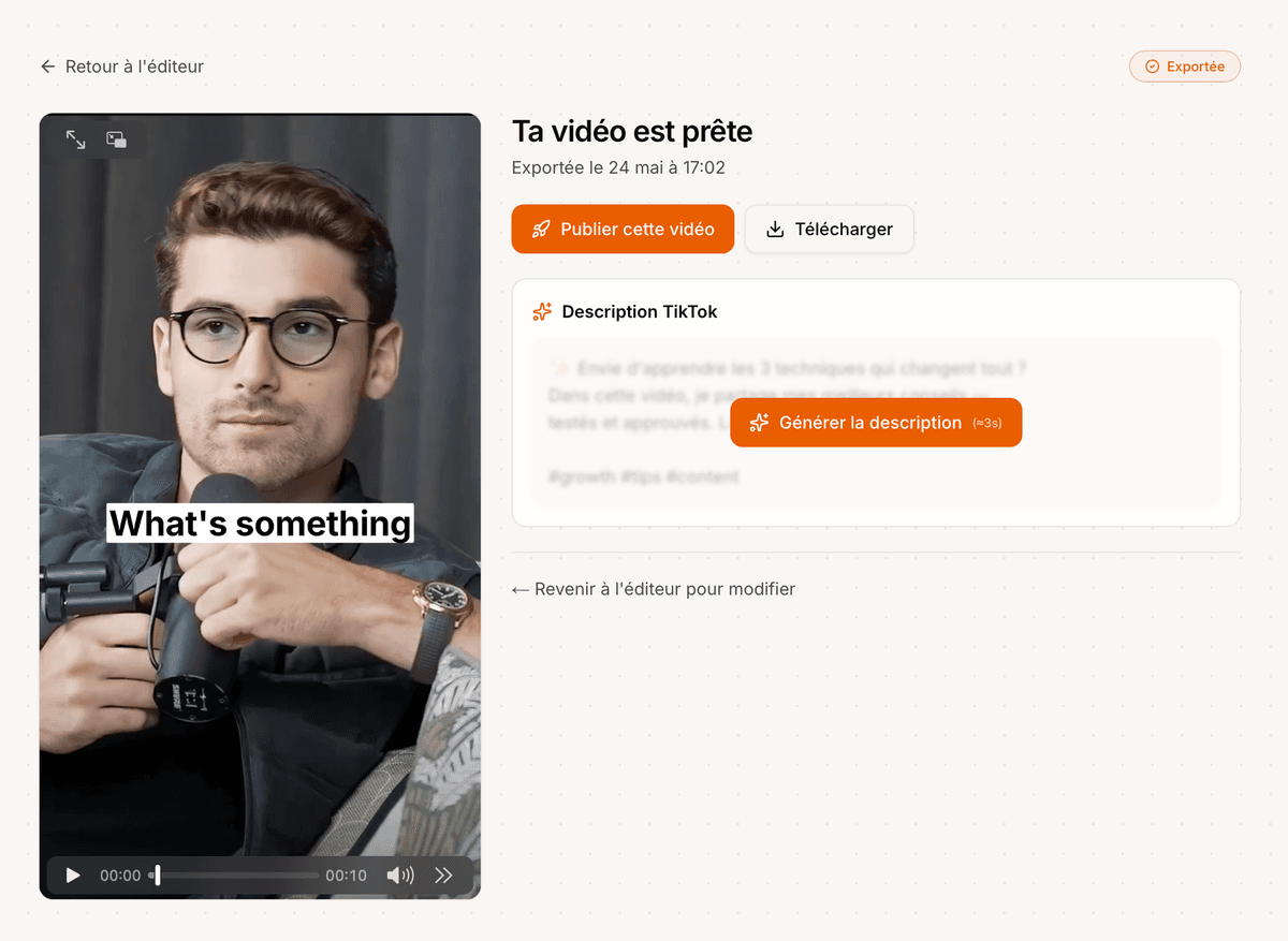 Étape 3 : Ajuste et exporte — Vervox