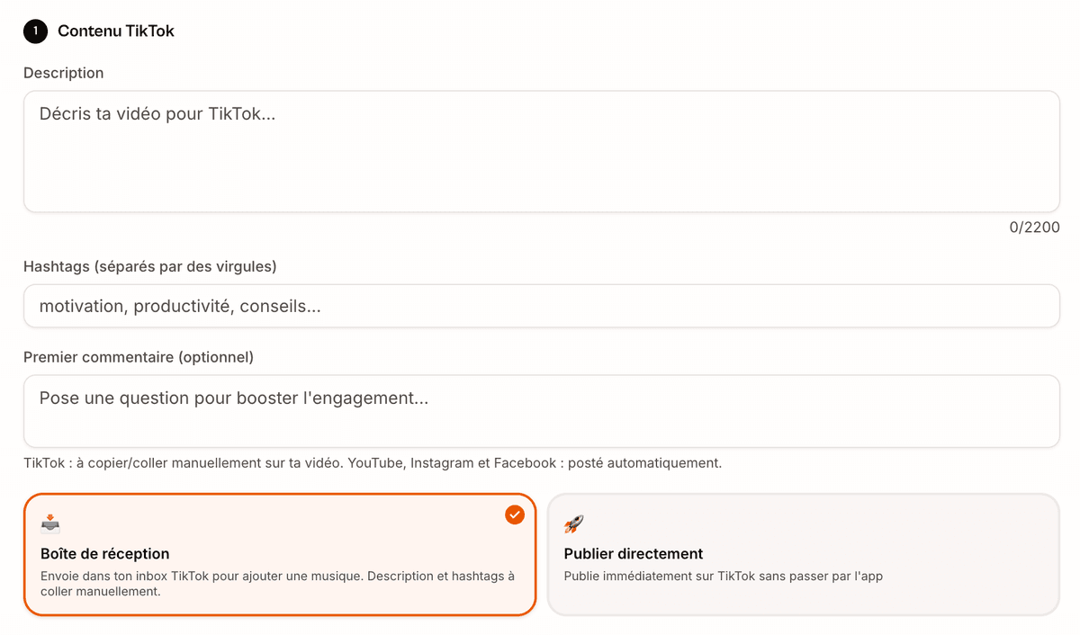 Schritt 2: Füg deinen Content hinzu — Vervox